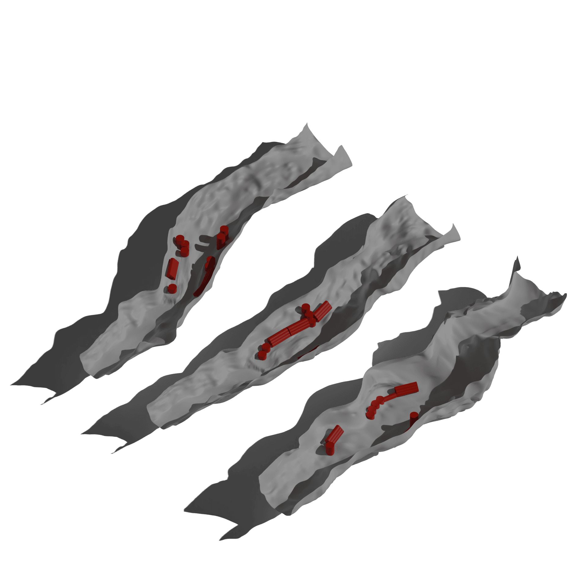 Different cave geometries with adaptable habitat layouts